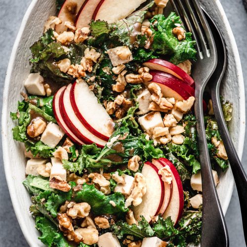 Aged Cheddar Kale, Walnut and Apple Salad